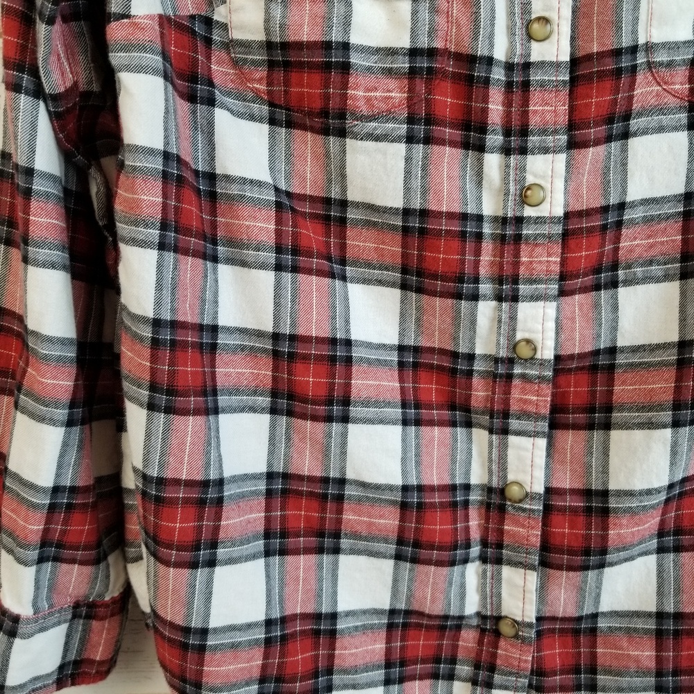 Jachs Girlfriend plaid flannel button snap down - Picture 5 of 7
